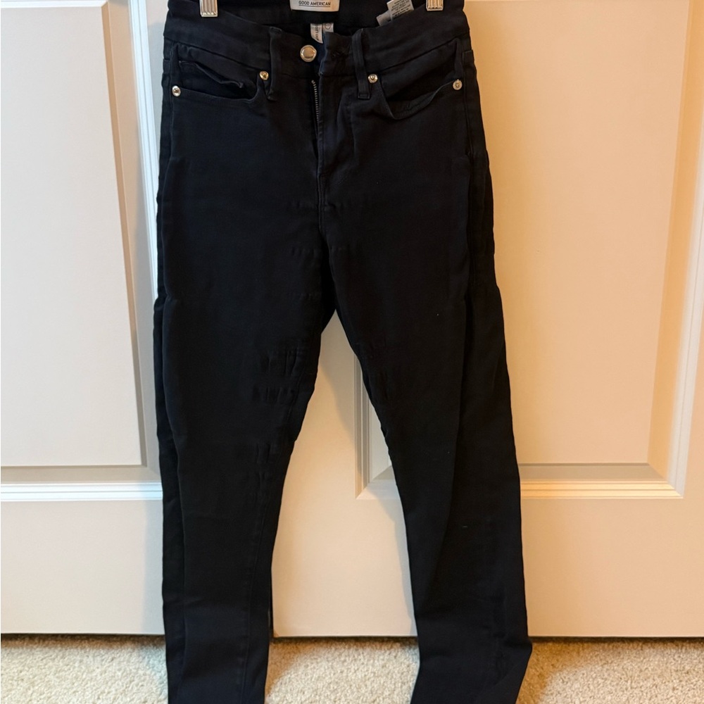 Good American Women's Black Skinny Jean